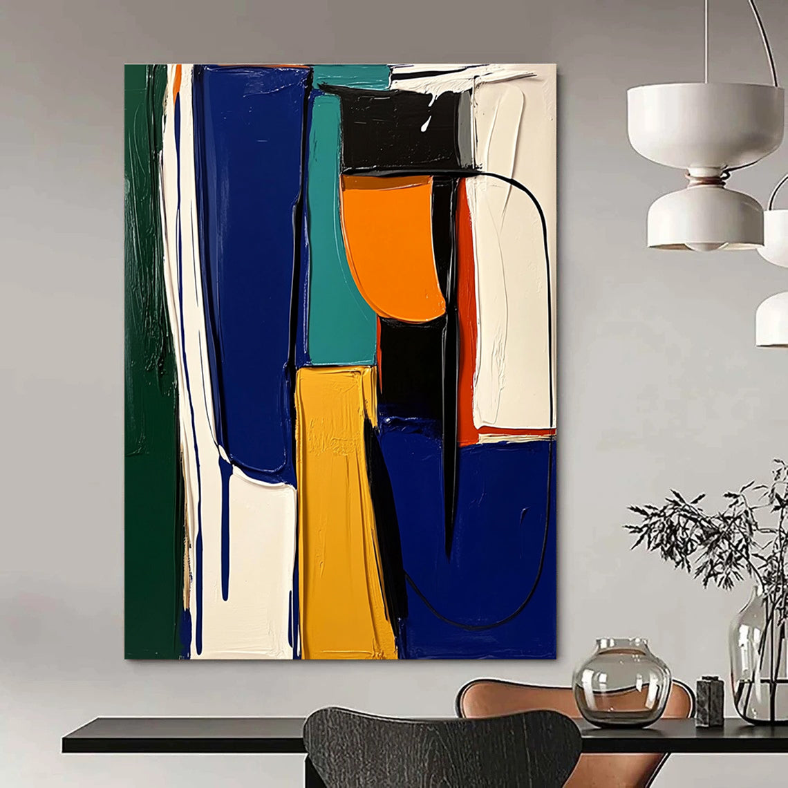 Bold Color Composition Textured Abstract Painting GAB0257