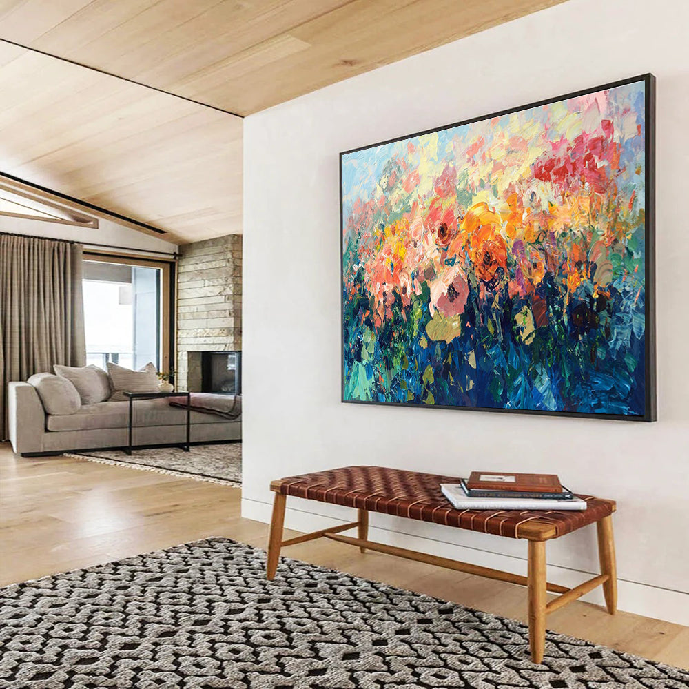 Colorful Flower Abstract Painting for Florist Shop Waiting Areas YHT431