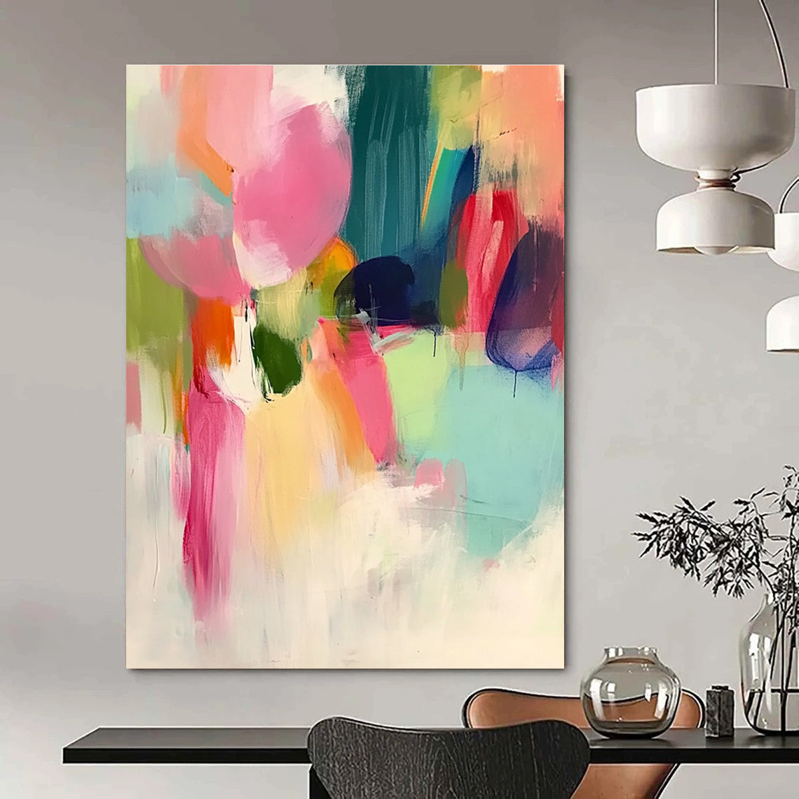 Colorful Soft Abstract Painting for Cozy Living Rooms GAB0840