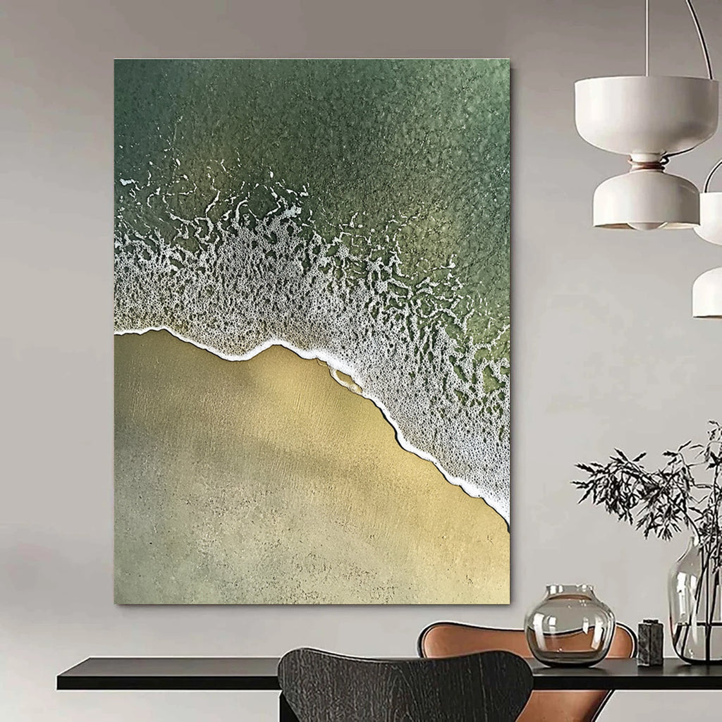 Aerial Beach View Modern Coastal Abstract Painting GAB0311