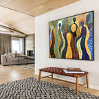 Abstract Human - Shaped Forms Painting with Cultural Symbolism ABS578