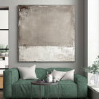 Taupe and White Abstract Painting with Understated Contrast WINK122