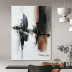 Monochrome Abstract Strokes Artistic Abstract Painting for Modern Spaces GAB1400