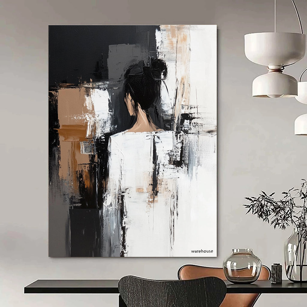 Abstract Female Figure Painting for Contemporary Bedroom Decor GAB1243