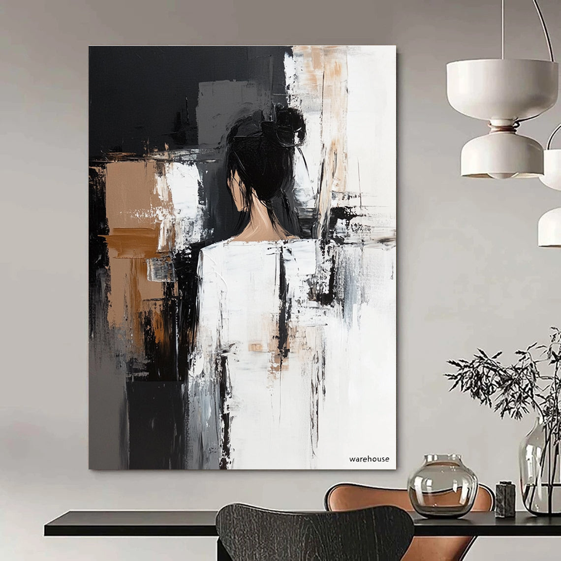 Abstract Female Figure Painting for Contemporary Bedroom Decor GAB1243