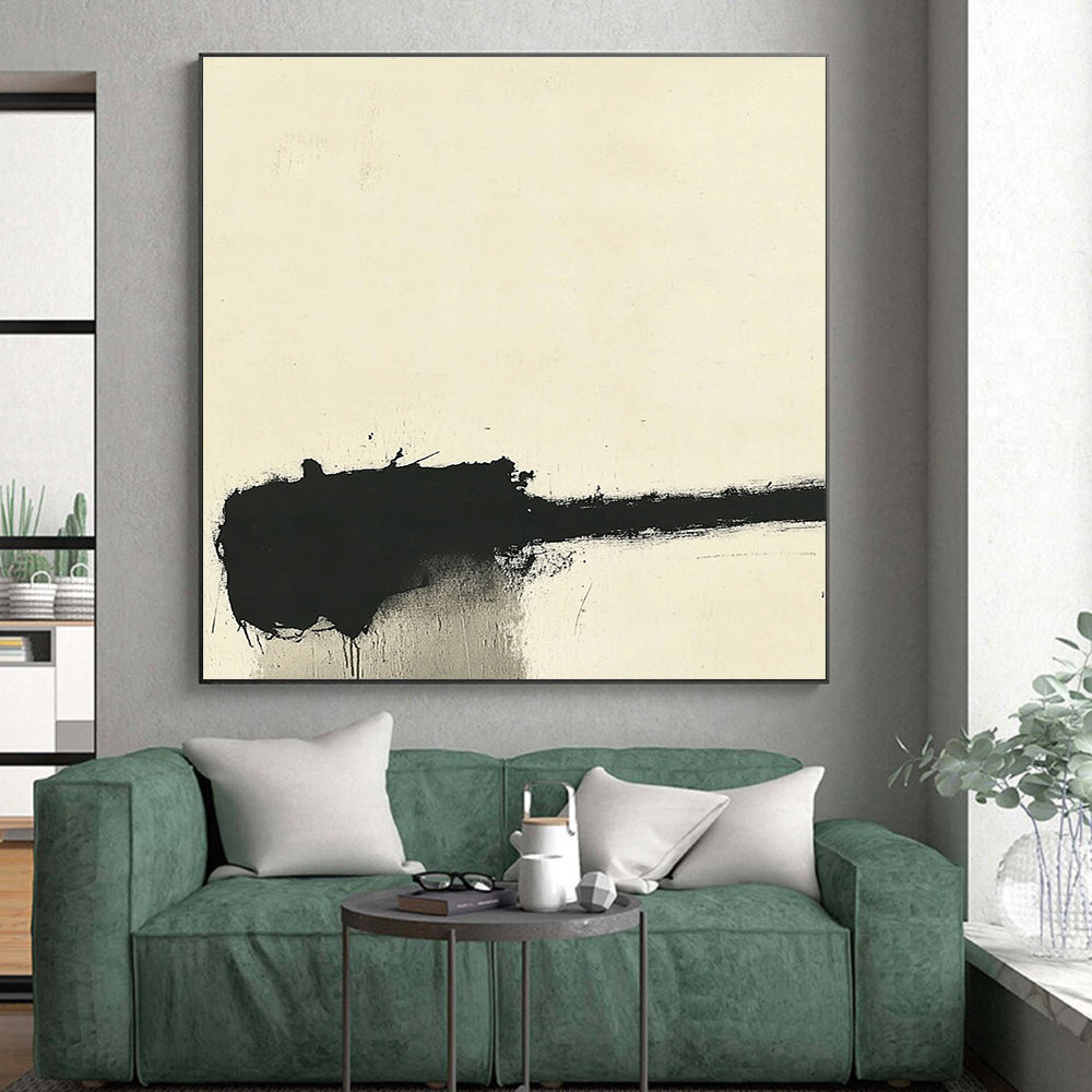 Black and White Mark Abstract Painting with Bold Minimalism WINK148