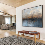 Textured Coastal Impression with Earthy Tones Abstract Painting ABS315