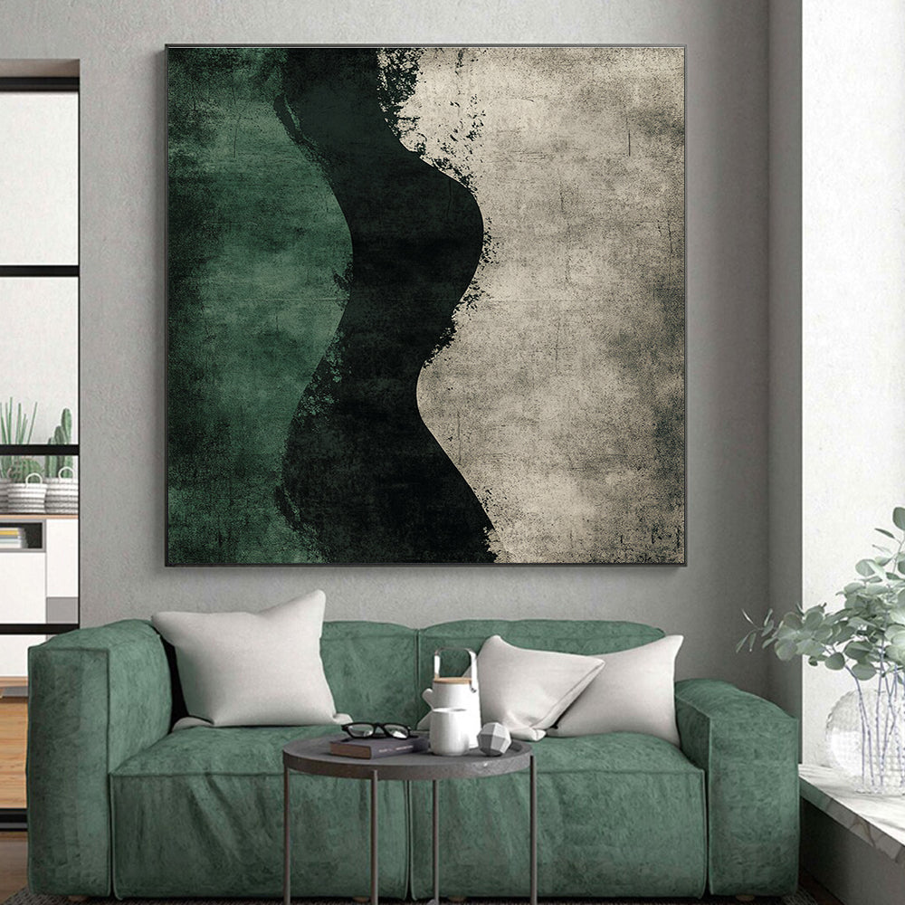 Silhouette on Textured Background Abstract Painting with Mysterious Allure WINK150