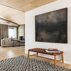 Dark Textured Abstract Painting for Sophisticated Art Galleries YHT390
