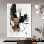 Monochrome Geometric Abstract Painting for Corporate Reception Areas GAB1236