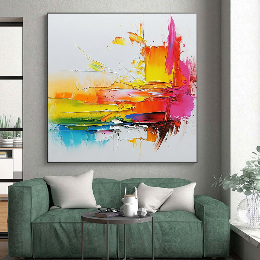 Textured Colorful Abstract Painting with Tactile Joy WINK715