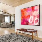 Dynamic Pink - Orange Abstract Fusion Abstract Painting ABS133