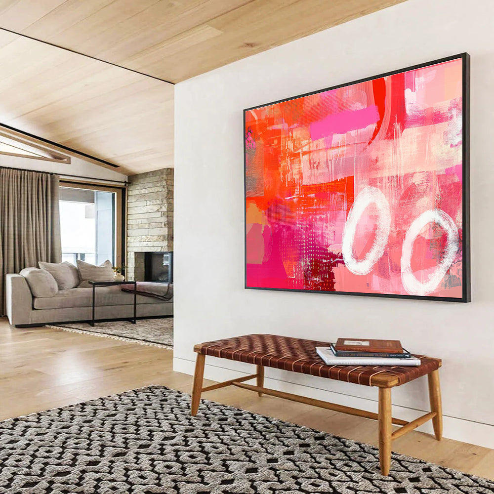 Dynamic Pink - Orange Abstract Fusion Abstract Painting ABS133