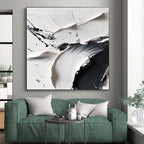 Black White Textured Abstract 2 Painting with Dramatic Depth WINK739