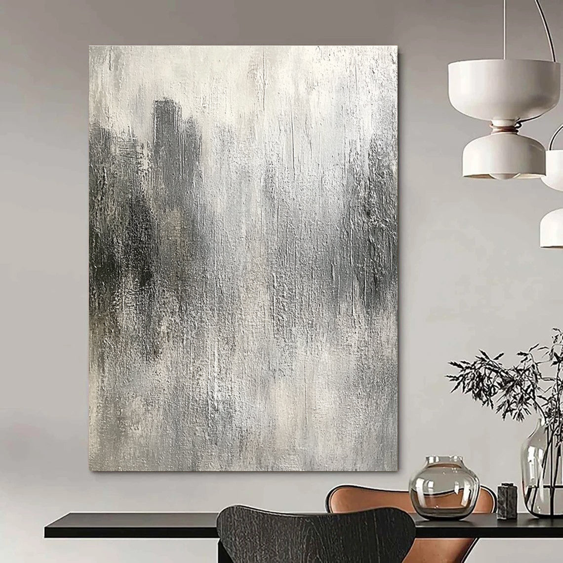Gray Abstract Texture Painting for Industrial - Style Lofts GAB0974