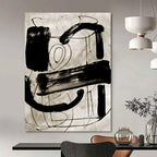 Expressive Black - White Abstract Painting for Edgy Urban Studios HENG169