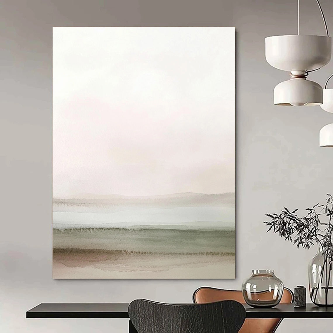 Soft Pastel Landscape - Subtle Watercolor Art GAB0402
