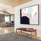 Soft Color Block Abstract Painting for Serene Bedrooms YHT132