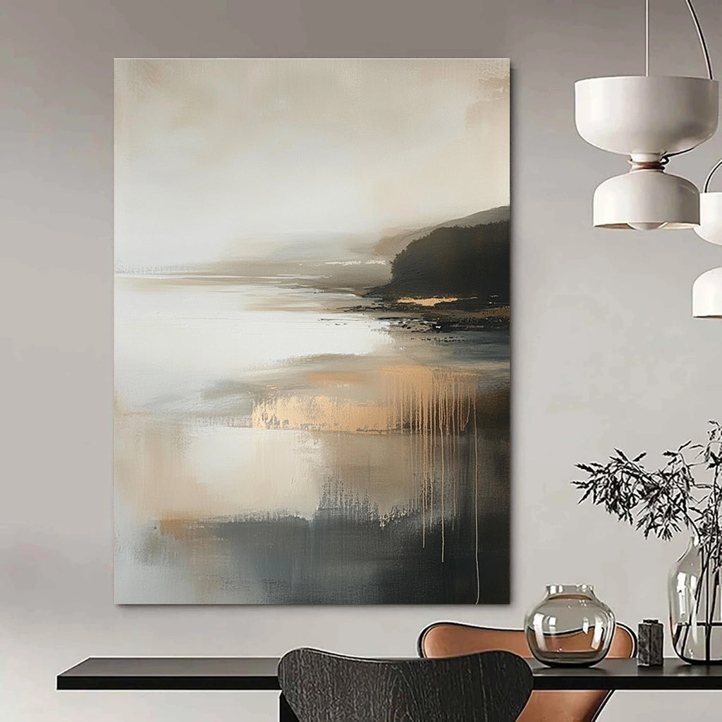 Misty Coastal Abstract Painting for Serene - Styled Bedrooms GAB1061