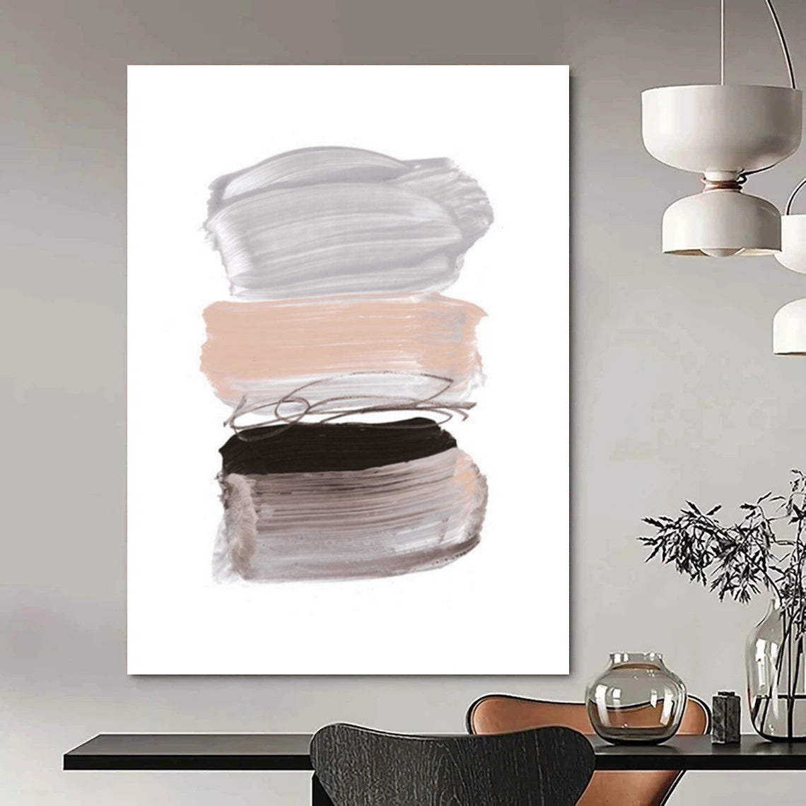 Stacked Color Block Abstract Painting for Modern Nursery Rooms HENG184