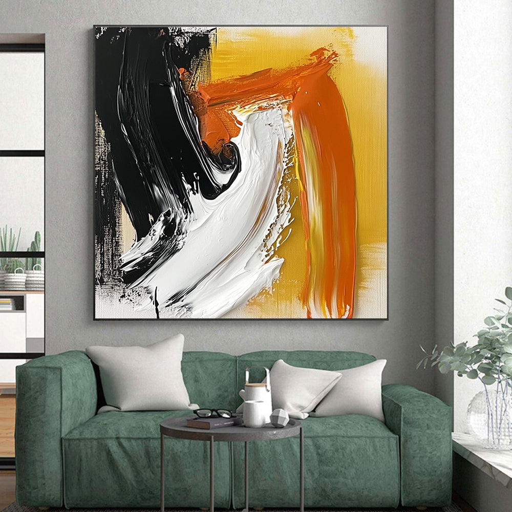 Bold Color Stroke Abstract Painting with Dynamic Contrast WINK816