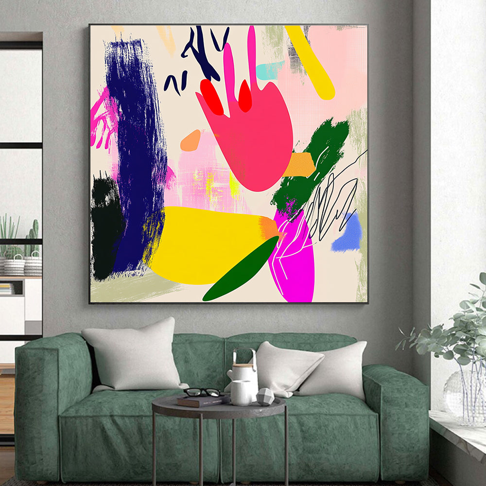 Colorful Abstract Shapes Painting with Playful Energy WINK312