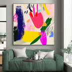Colorful Abstract Shapes Painting with Playful Energy WINK312