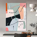 Pastel Geometric Abstract Painting for Scandinavian - Inspired Nurseries GAB1156