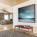Celestial Beachscape Painting with Calm Mysterious Tones ABS556