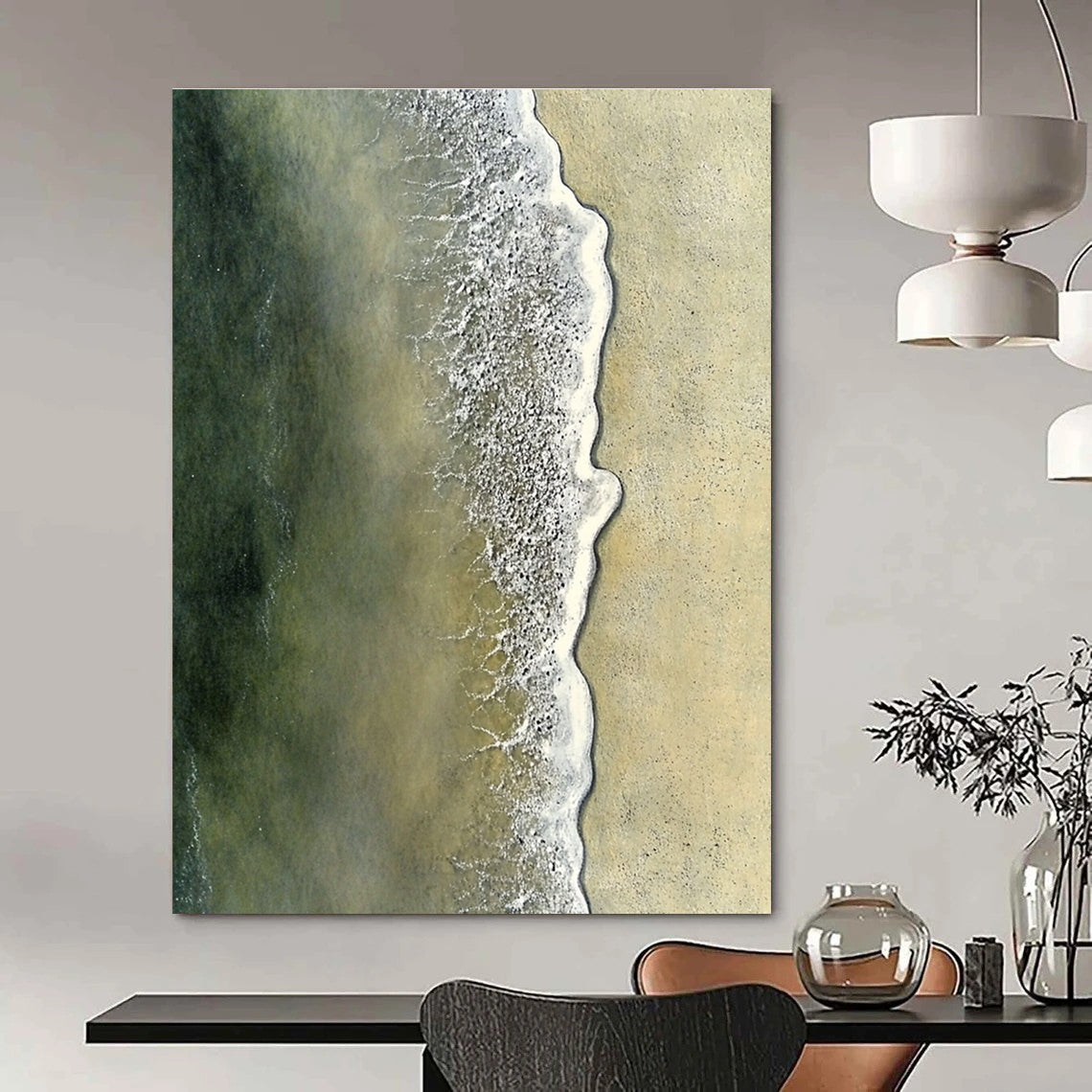 Aerial Beach View Realistic Abstract Painting for Nautical Enthusiasts GAB1476