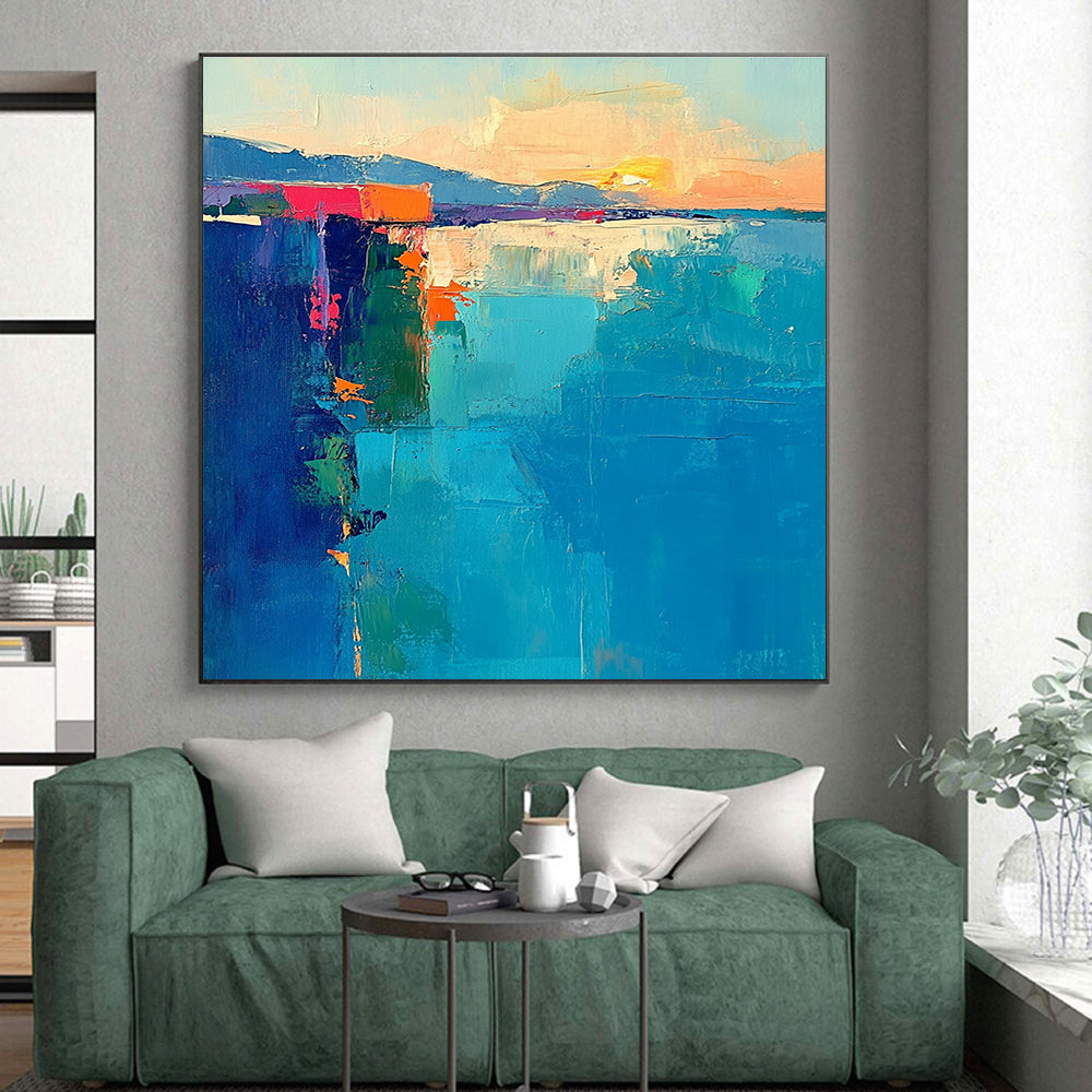 Colorful Coastal Abstract Painting with Vibrant Seascapes WINK400