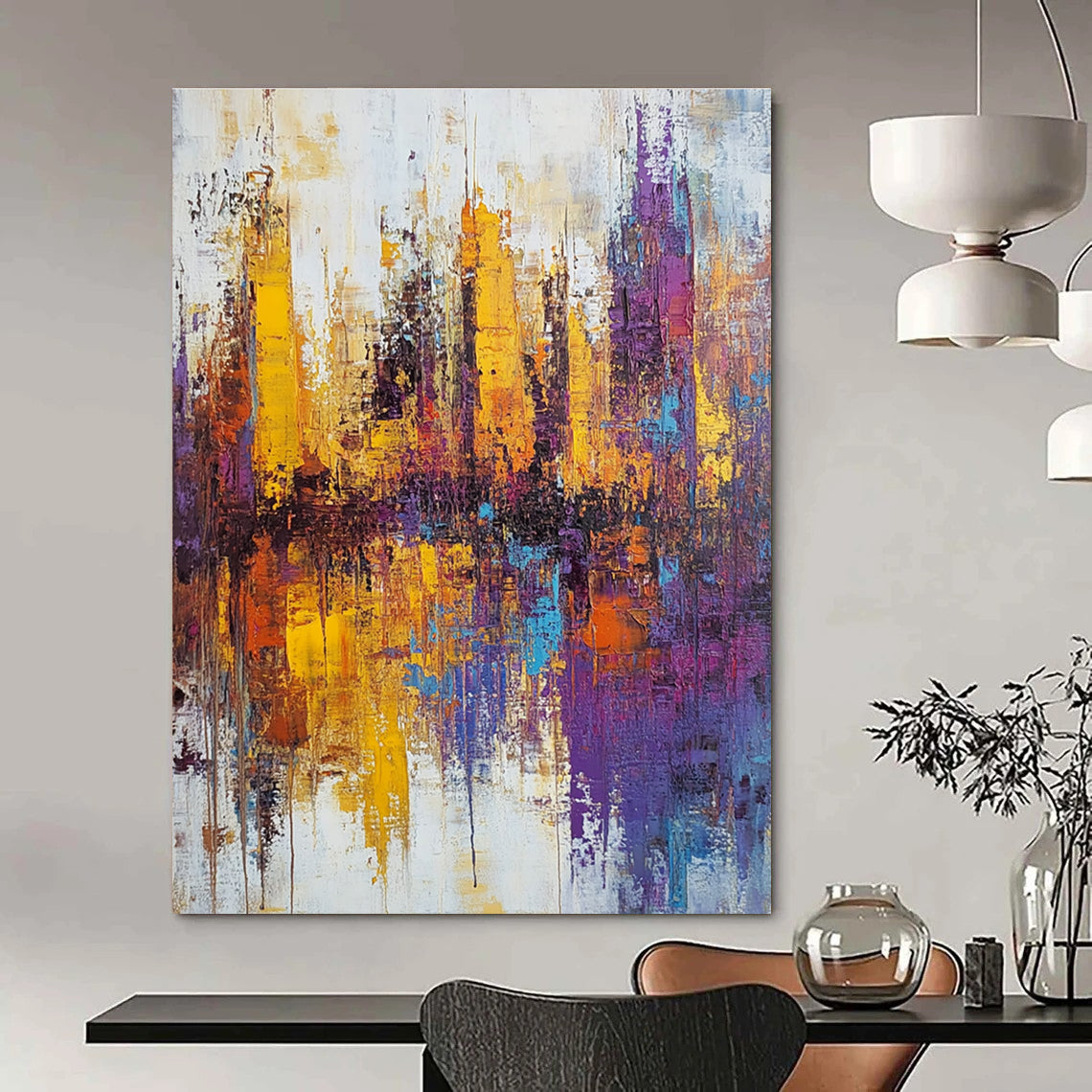 Colorful City Skyline - Vibrant Urban Abstract Painting GAB0573