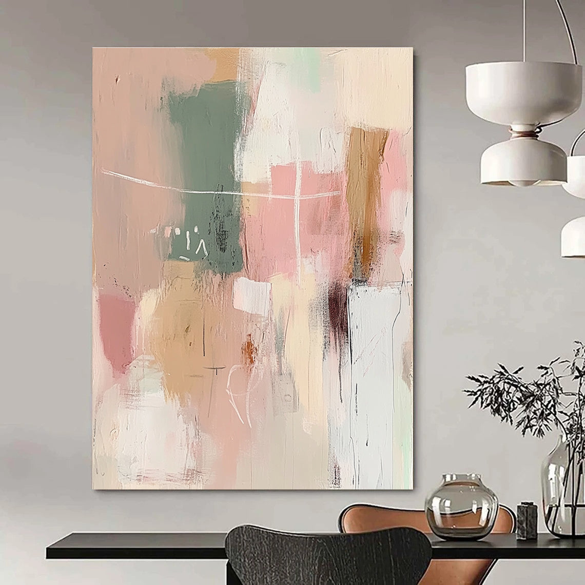 Muted Tones Abstract Painting for Minimalist Living Rooms GAB1231