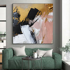 Gold Accented Abstract Strokes Abstract Painting with Luxurious Flair WINK056