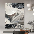 Monochrome Textured Abstraction Painting for Modern Galleries HENG440