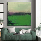 Green and Purple Gradient Abstract Painting with Subtle Tranquility WINK109