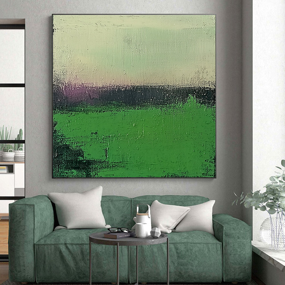 Green and Purple Gradient Abstract Painting with Subtle Tranquility WINK109