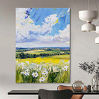 Rolling Fields Landscape Abstract Painting with Impasto Techniques GAB0014