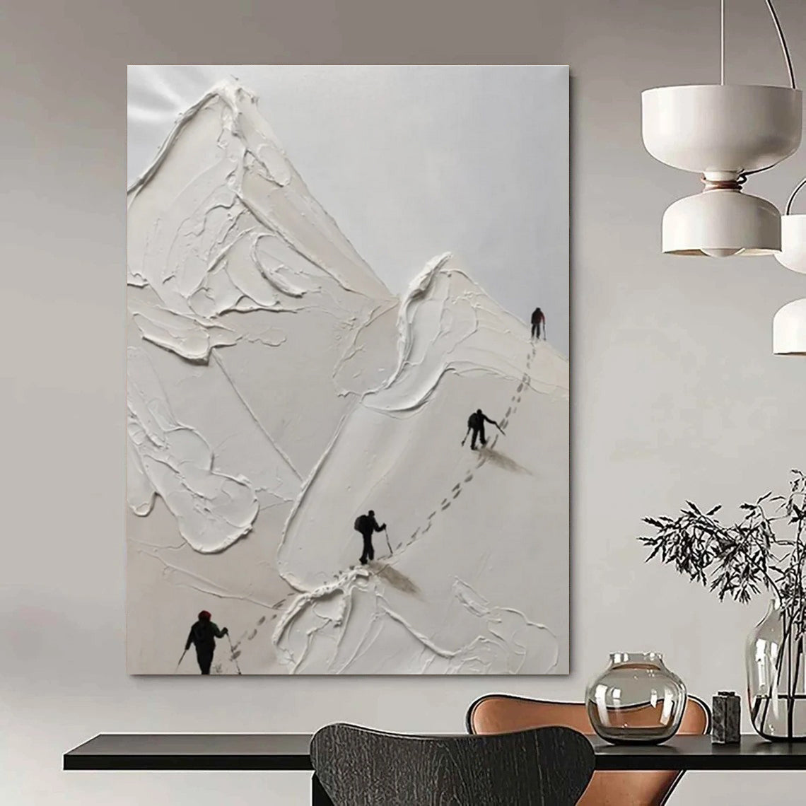 Impasto Mountain Climbers Painting for Adventure - Themed Interiors HENG317