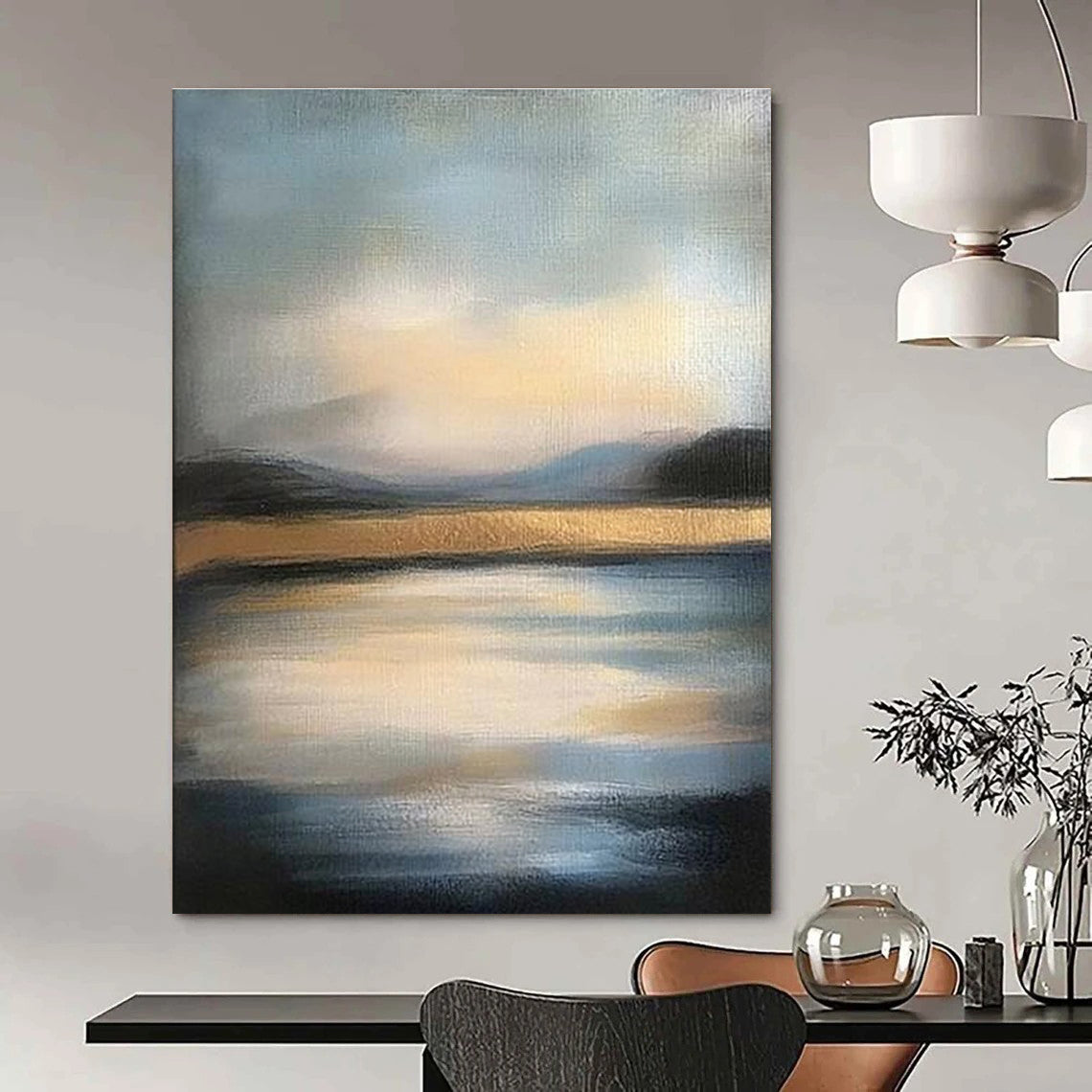 Misty Landscape Abstract Painting with Subtle Hues GAB0001