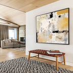 Neutral - Toned Abstract Painting for Subtle Elegance YHT060