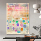 Colorful Dots and Stripes Abstract Painting of Joyful Rhythm GAB0179