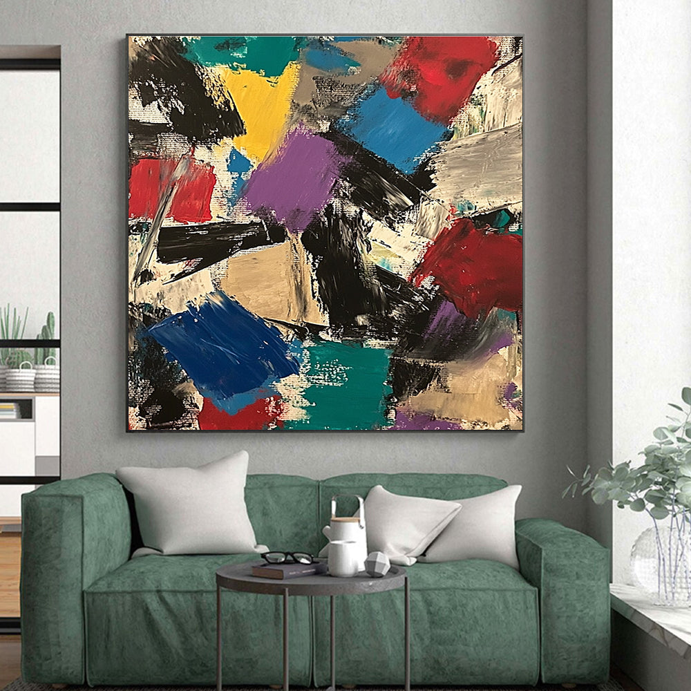Colorful Block Abstract Painting with Vibrant Energy WINK777
