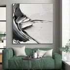 Gray - Toned Abstract Swirl Painting with Quiet Dynamism WINK355