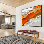 Textured Orange - Gold Abstract Painting with Rich, Tactile Layers ABS483
