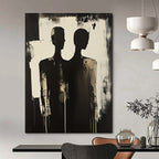 Paired Silhouettes Abstract Painting with Dramatic Contrast GAB0025