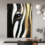 Zebra Eye with Gold Accents Abstract Painting of Wildlife Beauty GAB0081
