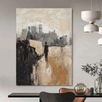 City Silhouette Monochrome Abstract Painting for Industrial - Chic Lofts GAB0883