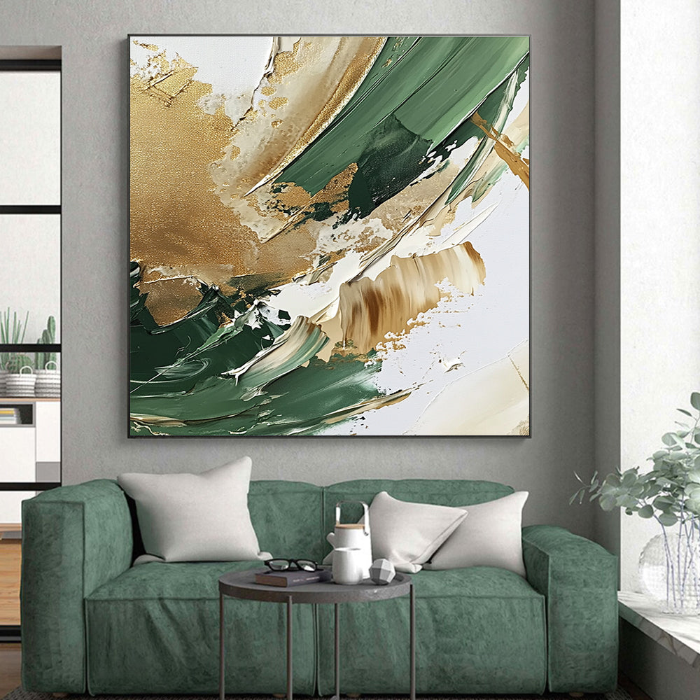 Green Gold Abstract Textures Painting with Nature - Inspired Hues WINK647