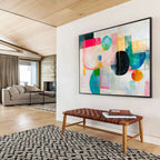 Gold - Accented Abstract Composition Painting with Luxe Playful Elements ABS533